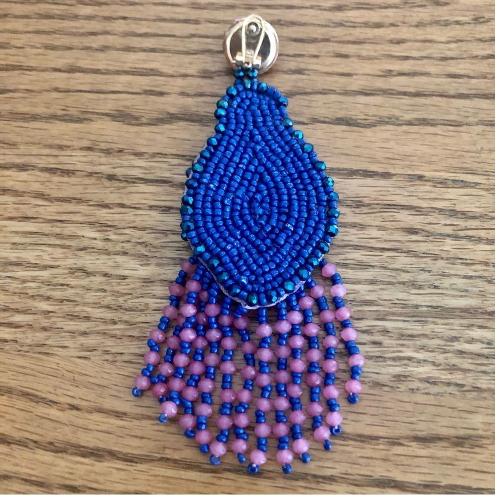 Zara | Multicolor Beaded Statement Earrings | 5” … - image 3